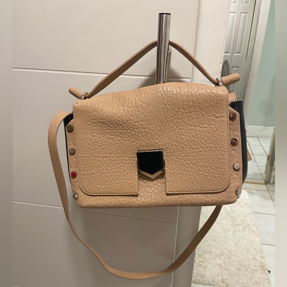 Jimmy Choo Lockett City Grainy Leather Beige Bag - Picture 9 of 14
